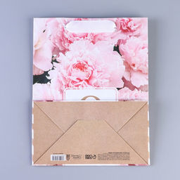 Цена за 3 шт. Пакет подарочный крафтовый, упаковка, 8 марта, MS 23?18?10 см