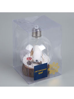 Ёлочный шар Заяц, 10х13 см, 1 LED, от батареек, свечение тёплое белое - Luazon lighting фото 12
