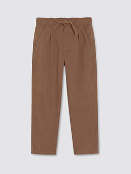 Loose Fit Erkek ?ocuk Keten Kar???ml? Pantolon