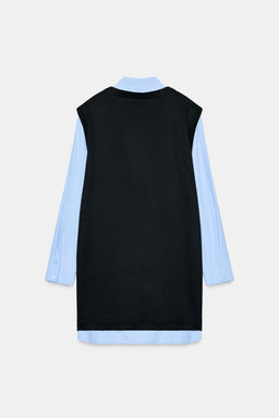 POPLIN COMBINED MINI DRESS - Zara фото 6