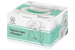 Чайная пара 2 пр. 450 мл 14*11*8,5 см Кантри, бирюзовый, фарфор - Elan gallery фото 10