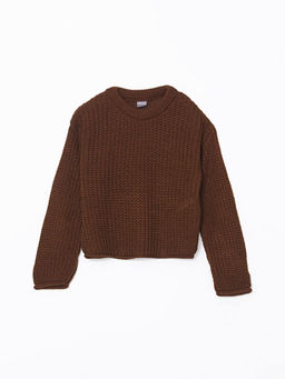 Bisiklet Yaka K?z ?ocuk Triko Kazak