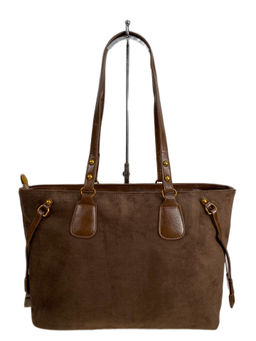 Женская сумка из искусственной замши, цвет коричневый - Greta фото 2