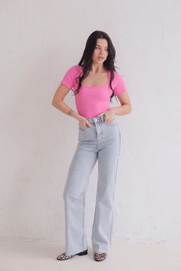 Боди с вырезом каре розовое - Martichelli фото 3