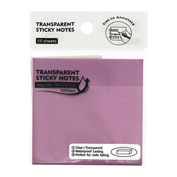 Цена за 2 шт. Блок с липким краем 76×76 мм, 50 листов, фиолетовый перламутр, прозрачный, пластик