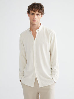 Slim Fit Uzun Kollu ?izgili Erkek G?mlek