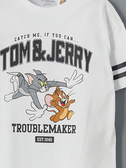 Bisiklet Yaka Tom ve Jerry Bask?l? Erkek ?ocuk Ti??rt