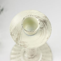 Металлический подсвечник на 1 свечу «Прованс», белый состаренный, 21×11.5×11.5 см