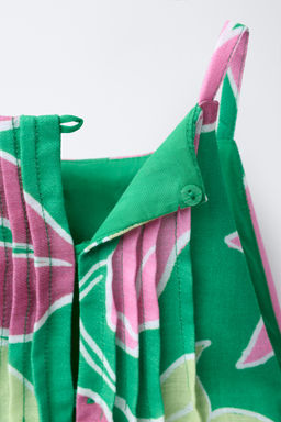 MONO CORTO CUELLO HALTER FLORES / Verde - Zara фото 4