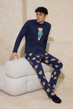 Yesil Regular Fit Ay?c?k Bask?l? %100 Pamuk Orme Pijama Tak?m? - Trendyolmilla фото 7