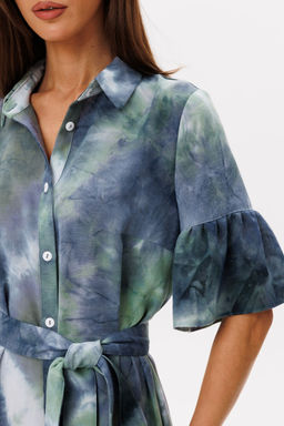 Платье Lars Style 1108 изумрудный мульти-принт