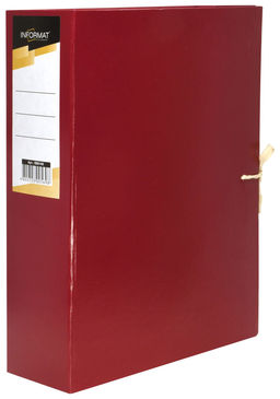 Короб архивный INFORMAT 80 мм А4 ассорти бумвинил, 2 завязки, вместимость до 800 листов со...