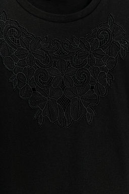 CAMISETA BORDADOS ALGOD?N / Negro - Zara фото 6