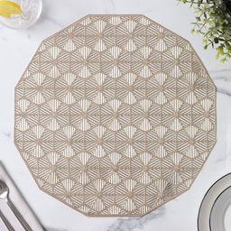 Набор салфеток сервировочных на стол Доляна Гипноз, 4 шт, d=38 см, цвет золотой  фото 6