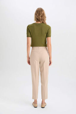 Базовые прямые брюки скинни с высокой талией и двойными карманами-морковкой - Defacto фото 6