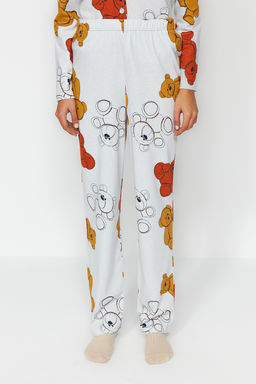 Trendyolmilla Ekru %100 Pamuklu Ay?c?kl? Gomlek-Pantolon Orme Pijama Tak?m? THMAW24PT00002  фото 41