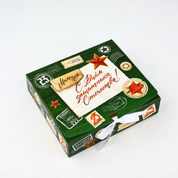 Цена за 2 шт. Складная коробка подарочная 23 февраля, 20?18?5 см