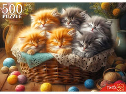 Пазлы 500 "Спящие котята"