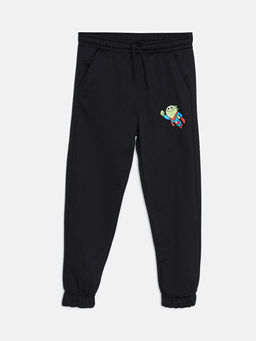 Beli Lastikli Bask?l? Erkek ?ocuk Jogger E?ofman Alt?