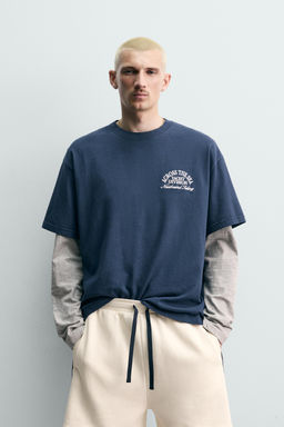 CAMISETA ESTAMPADO N?UTICO COMBINADO / Marino