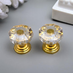 Цена за 2 шт. Ручка для шкатулки металл Кристалл 2,2х2,2х2,2 см