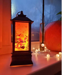 Большой новогодний фонарь 20см, работает от usb - 1000 деталей фото 3