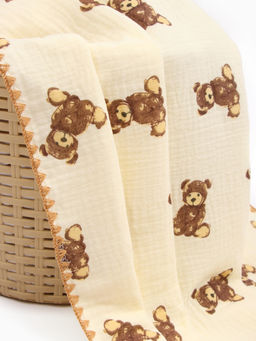 Плед «Этель» Bear, 100×100 см, муслин двухслойный