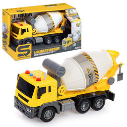Машина "Бетономешалка" 1:16 (свет, звук) в коробке (цвет желтый)