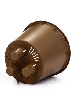 Кашпо для цветов «Микрит», 1.9 л, d=18 см, h=16.5 см, со вставкой, пластиковое, бежевое