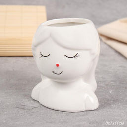 Кашпо 8х7x11 см Спящяя девочка / WN13 /уп 100/ белое