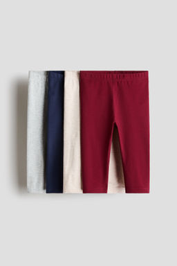 Pack de 4 leggings en punto de algod?n