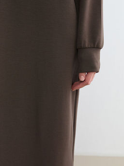 Bisiklet Yaka Y?rtma?l? Sweat Elbise