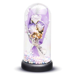 Светильник "Букет роз" в коробке (сиреневый)