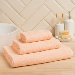 Полотенце махровое Экономь и Я 70х140 см, цвет персиковый мокко, 100% хлопок, 350 гр/м2  фото 2