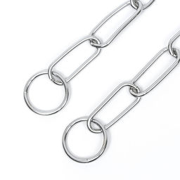 Ошейник - удавка металлический, сварная цепь, длинное звено, 50 см, толщина проволоки 3 мм - Пижон фото 3