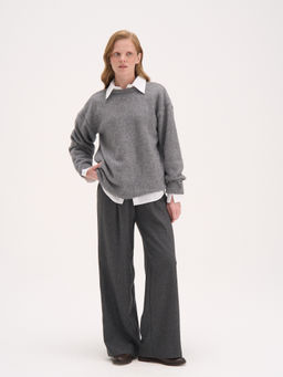 Брюки из смесовой шерсти "Графит" женские