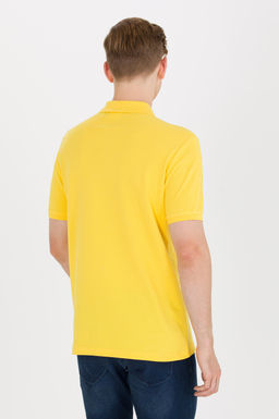 U. S. Polo Assn Мужская темно-желтая базовая футболка с воротником-поло - U.s. polo assn фото 6