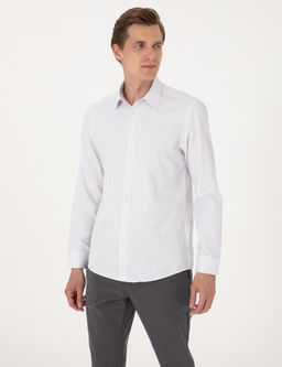 Gri Kareli Slim Fit Uzun Kollu G_mlek - Pierre cardin фото 3