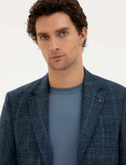 Куртка приталенного кроя из шерстяной смеси кашемира Petrol Blue - Cacharel фото 2