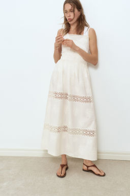 Vestido con ribete de encaje y espalda descubierta - H&m фото 4
