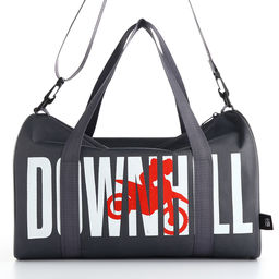 Сумка спортивная на молнии TEXTURA, с подкладкой, длинный ремень, маленький размер, с принтом, серая/белая