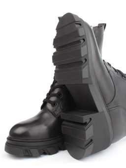 04-M2-5122 BLACK Ботинки зимние женские (натуральная кожа, натуральный мех)