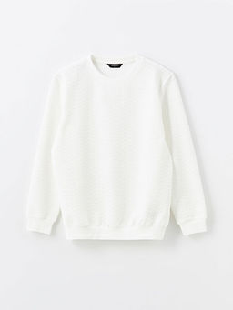Bisiklet Yaka Uzun Kollu Erkek Sweatshirt