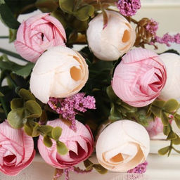 Цветок искусственный 30 см / OH081318 /уп 150/900/ (Бежевый с розовым ) - Галеонтрейд фото 7