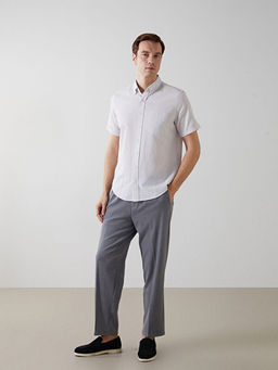 Regular Fit Keten Kar???ml? Erkek G?mlek