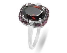 Кольцо из серебра гранат, Садрия