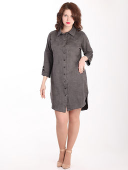 Туника трикотажная на пуговицах с молнией сзади - Almond фото 3