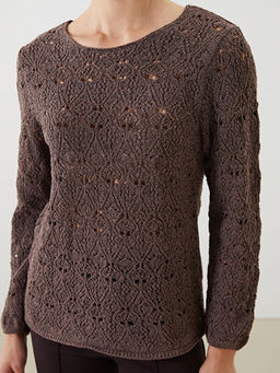 Bisiklet Yaka Ajurlu Kad?n Triko Kazak