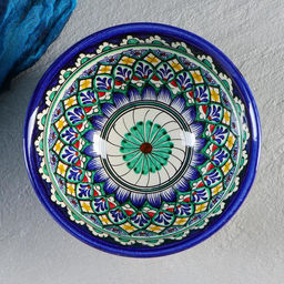 Бульонница узбекская Риштанская Керамика «Орнамент», 900 мл, d=18 см, МИКС