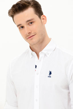 Мужская белая рубашка с длинным рукавом - U.s. polo assn фото 9